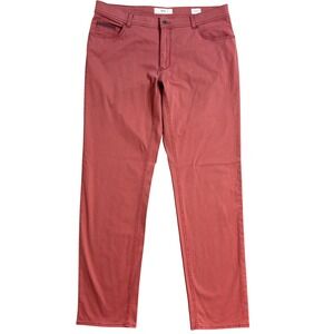BRAX Men Jeans chinos Cooper Fancy Regular Fit Red Cotton Blend Size 38/34